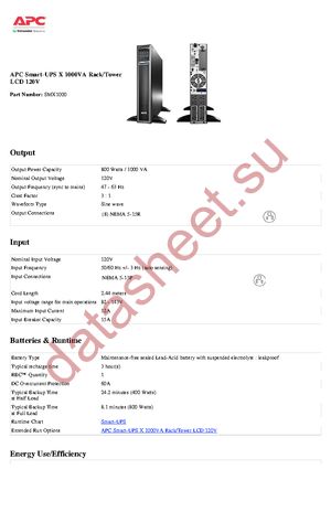 SURTA3000RMXL3U datasheet  